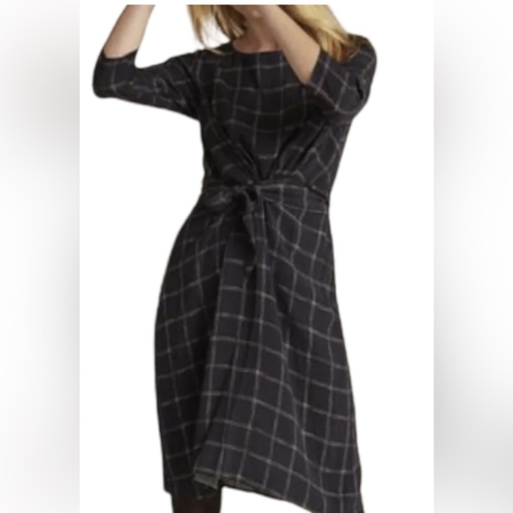 long tall sally Dresses & Skirts - Long Tall Sally Black Dress Twist Detail Check Woven Plus Size 20